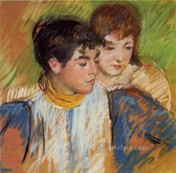 two boys singing Painting - The Two Sisters mothers children Mary Cassatt